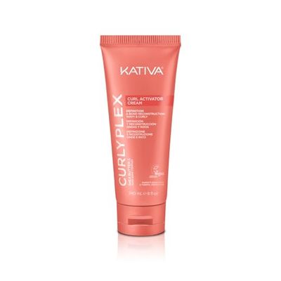 Kativa Curly Plex Curl Activator Cream 240 ml | Onde e Riccioli | Definizione e Ricostruzione | Con Nano-Bond Complex, Shea Butther e semi di lino.