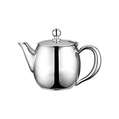 Café Olé Buxton 24oz Théière en acier inoxydable 18/10 – fini miroir, argent, poignées creuses