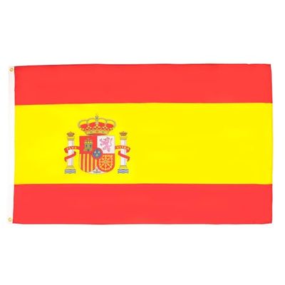 AZ FLAG - Bandera España - 90x60 cm - Bandera Española 100% Poliéster Con Ojales de Metal integrados - 50g - Colores Vivos Y Resistente A La Decoloración