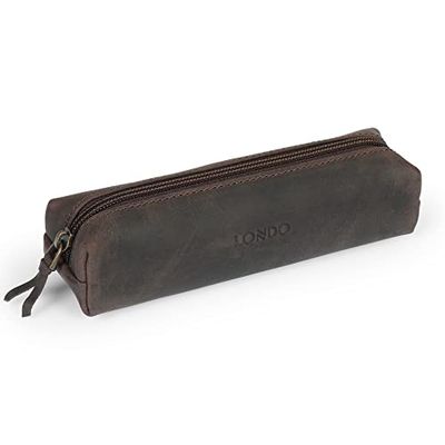Otto Angelino Londo Astuccio in Vera Pelle con Zip – Astuccio Multifunzionale per Matite, Astuccio e Porta Penne per Ufficio, Viaggi e Quotidianità