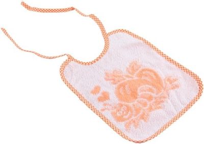 Poupy - Bavoir Jacquard Éponge Douce et Absorbante, Idéal pour Premiers Repas Bébé, Taille 27x21 cm, 1 Pièce, Blanc