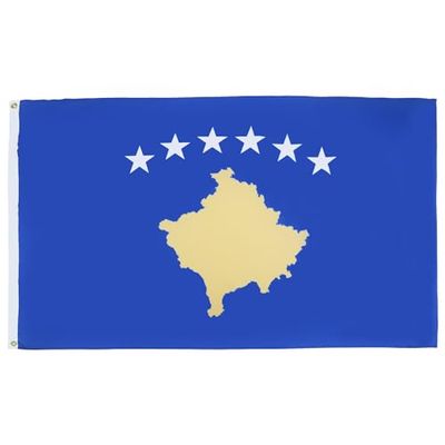 AZ FLAG - Bandera Kosovo - 90x60 cm - Bandera Kosovara 100% Poliéster Con Ojales de Metal integrados - 50g - Colores Vivos Y Resistente A La Decoloración