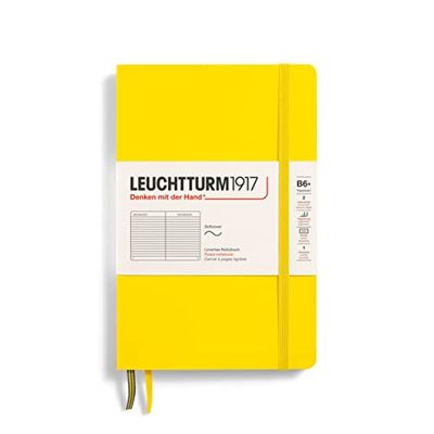 LEUCHTTURM1917 Libretas de notas Paperback (B6+), Tapas blandas, 123 págninas numeradas, Lineas, Limón