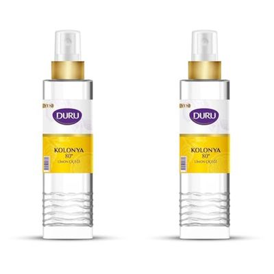 Duru Lemon Cologne Spray Pump Bottle - Refreshing Citrus Scent, Long-Lasting Fragrance, Ideal for Daily Use and Travel, 150 ml (Pack of 2)
