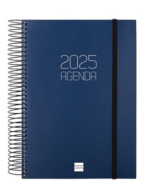 Finocam - Spiral Agenda Opaque 2025 1 Day Page January 2025 - December 2025 (12 months) Spanish Blue