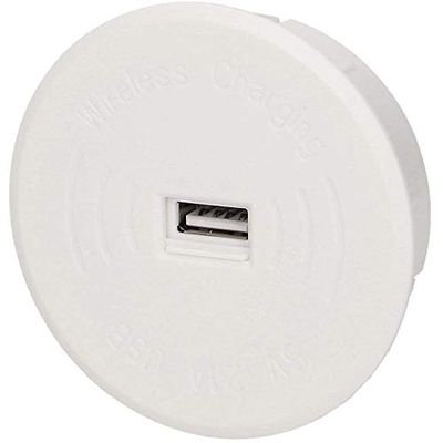 Orno OR-AE-1367/B AE-1367/W Draadloze Oplader met Extra USB-Poort voor Bedraad Opladen,Wit