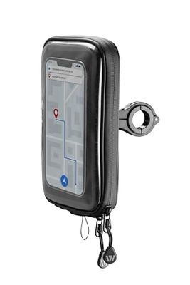 Newrban Waterdichte houder voor smartphone, voor fiets en scooter, stuur met een diameter van 12 tot 32 mm, 360 graden draaibaar, voor smartphones tot 6,7 inch, zwart