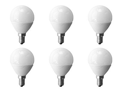 Electraline 92221 6 Lampadine Basso, Consumo Risparmio Energetico 8W=40W, Attacco Grande E27, Luce Fredda 6400K