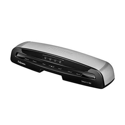 Fellowes Saturn 3i A3 Small Office Laminator, 80-125 Micron, Rapid 1 Minute Warm Up Time, Including 10 Free Pouches, Black, Silver