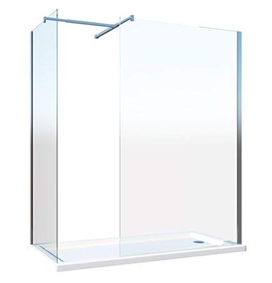 Doppia Parete Doccia Walk-in Con Braccio Di Sostegno Superiore a T Vetro 8 mm Reversibile (78-80 x 78-80 H 200 cm)