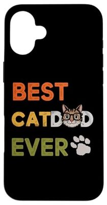 Best Cat Dad Ever: Retro Cool Cat Graphic Custodia per iPhone 16 Plus