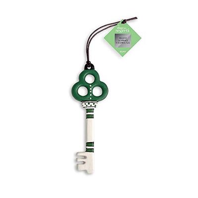 Egan Key Ceramic, White and Green, Unique