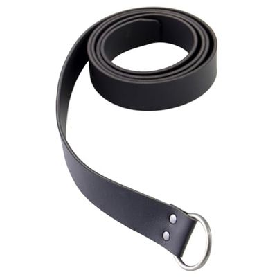 KOGOGO Cinturón de cuero de caballero medieval para hombre, accesorio de recreación, Negro, M