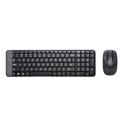 Logitech MK220 Combo com teclado e rato sem fios compacto para Windows, sem fios de 2,4 GHz com recetor USB Unifying, bateria para 24 meses, PC, portátil, disposição QWERTY espanhol - preto