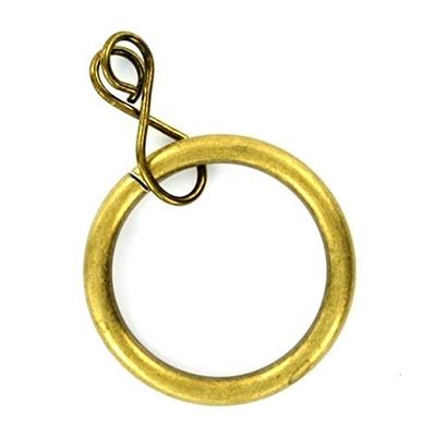 Merriway BH05390 (24 pièces) Lot de 24 anneaux de tringle à rideaux en laiton antique à œillets - Dimension intérieure 35 mm