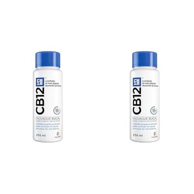 CB12 Enjuague bucal - Combate la causa principal del mal aliento - efecto probado científicamente durante 12 horas - 250ml (Paquete de 2)