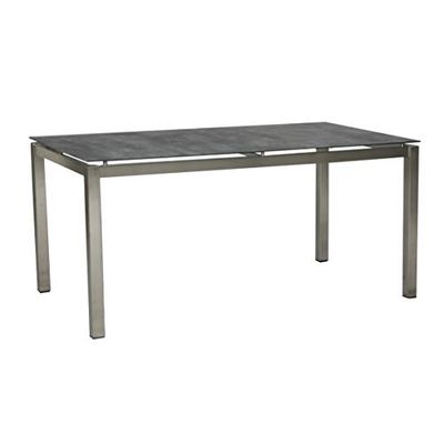 greemotion Boston Tavolo da Pranzo, Argento/Grigio Scuro, Circa 160 x 74 x 90 cm