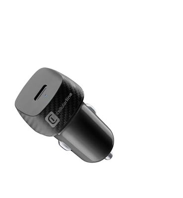 Cellularline - USB-C Car Power 20W - Caricabatteria da Auto USB-C 20W - Adattatore Automatico Prese Accendisigari 12V/24V - Protezione da Sovraccarichi e Cortocircuiti - Nero