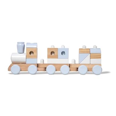 Melissa & Doug Jumbo Stacking Train Natural Construcción y vehículos Juguete de Madera 2+ Regalo para niño o niña