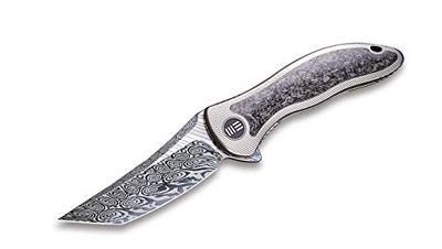 WE Knife Unisex – Vuxen Synergy 2 CF Tanto Damascus fickkniv, grå, 21
