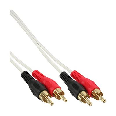 InLine 10 m 2 x RCA M/M câble audio 2 x RCA noir, rouge, blanc - Câbles audio (2 x RCA, 10 m, noir, rouge, blanc)