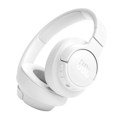 JBL Tune 720BT, casque audio sans fil, léger et confortable, Bluetooth 5.3, autonomie jusqu'à 76 h, charge rapide, son JBL Pure Bass, blanc