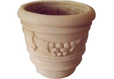 VASO “FESTONATO” DA GIARDINO IN TERRACOTTA, FATTO A MANO PER PIANTE E FIORI; DIAMETRO CM. 65, ALTEZZA CM. 57. MADE IN ITALY DI VASERIE RINALDI. ARREDO ESTERNO CASA/OUTDOOR.