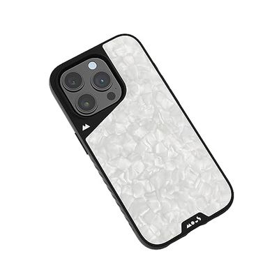 Mous Case voor iPhone 15 Pro Max met MagSafe - Limitless 5.0 - Zilver Parel - iPhone 15 Pro Max Case - Hoesje Schokbestendig