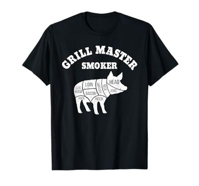 Pork BBQ Grill Funny t Shirt Pig Cuts Grilling Maglietta