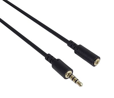 PremiumCord Cavo Jack 3,5 mm 4 Pin, per Trasmissione Audio E Voce, Consente L'Utilizzo di Un Microfono, Cavo Prolunga Audio Aux Headset, M/F, Lunghezza 3 m