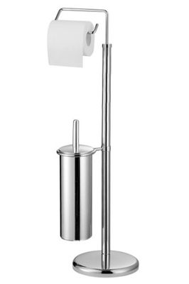 Premier Housewares 1600113 Porte-Rouleau de Papier Toilette avec Porte-Brosse WC en Chrome