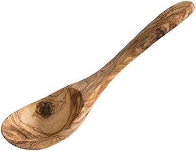 Cuillère APS "Olive" en bois d'olivier durable, cuillère en bois, cuillère de service, 26,5 x 9,5 cm