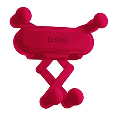 SBS Supporto Universale Rosa, Portacellulare Orientabile con Chiusura a Gravità per Iphone, Samsung, Oppo, Xiaomi, Huawei, Honor Fino A 7"