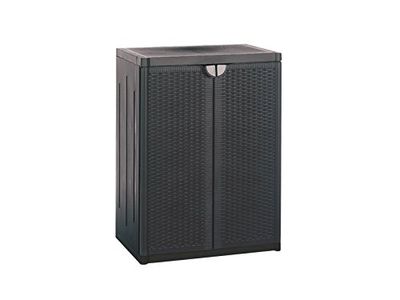 Home Meuble bas rectangulaire en plastique Noir