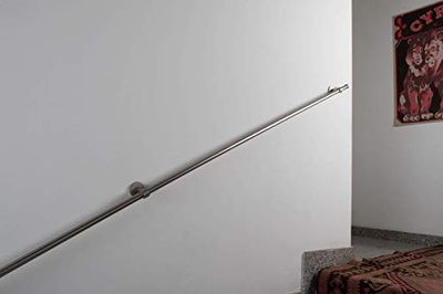 InCasa Pasamanos, 20 mm. de diámetro, 300 cm. de Longitud, en Acero Cepillado, Capacidad para soportar 80 kg. – Completo