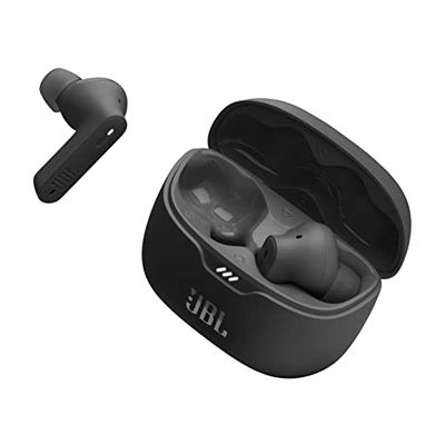 JBL Tune Beam Auricolari In-Ear True Wireless Bluetooth con Cancellazione Attiva del Rumore, Impermeabili IP54, Bassi Puri, Smart Ambient, 4 Microfoni, fino a 48 h di Autonomia, Nero