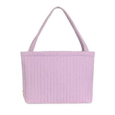 LÄSSIG Bolso cambiador shopper con fijación para cochecito/Casual MIX Shopper Cotton lavender