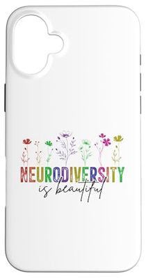 Neurodiversity Is Beautiful Colorful Flower Awareness Case for iPhone 16 Plus