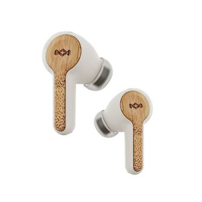 Marley Rebel Earbuds - Funciones de Audio inalámbricas, Recargables y Control táctil, 30 Horas de Tiempo de Reproducción con Estuche Elegante y portátil, Cream