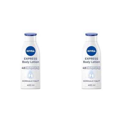 NIVEA - Crema corpo idratante NIVEA Express (400 ml), crema corpo ad assorbimento extra veloce, formula 3 in 1: 48 ore di idratazione, levigatezza e pelle naturalmente bella (Confezione da 2)