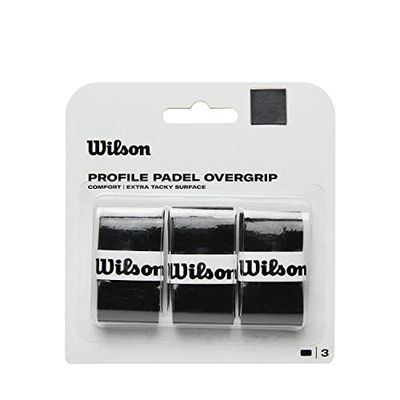 Wilson Padel Profiel Overgrip, 3-Pack, Zwart, WR8416601001