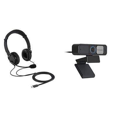 Kensington Cuffie Hi-Fi con Cavo USB-C Munite Di Microfono + Webcam W2050 1080p con Grandangolo 93°