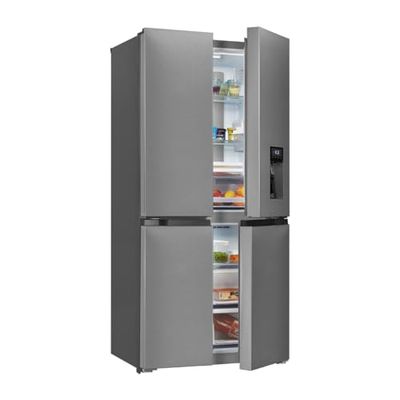 Exquisit MD430-100-WS-200E Inoxlook, totale capaciteit 432 l, NoFrost, waterdispenser en koelkast