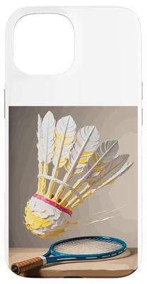 Impasto Style Art Giocatore di Badminton Volano Racchetta Custodia per iPhone 15