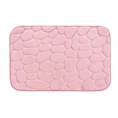 Douceur d'Intérieur Ricochet Tappeto da Bagno, 50 x 80 cm, Rosa Cipria Tinta Unita, Microfibra Goffrata