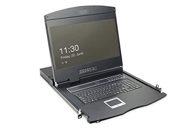 DIGITUS Modulaire console met 19-inch TFT (48,3 cm), 1-poorts KVM & touchpad, Duits toetsenbord