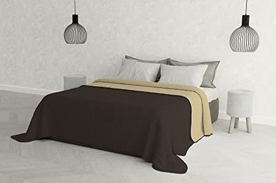 MB HOME ITALY Elegant sommartäcke, brun/kräm, 260 x 270 cm