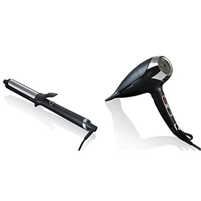 ghd Curve Classic Curl Tong - Arricciacapelli professionale (Nero) & Helios Asciugacapelli - Asciugacapelli professionale (Nero)
