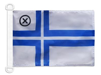 AZ FLAG Paviljoen watervlag Zivil Finland 45 x 30 cm - bootvlag Finse handelaar, 30 x 45 cm