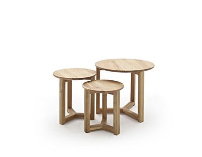 Robas Lund Mesa de saln, Madera Maciza, marrón, Set, 3 Unidades